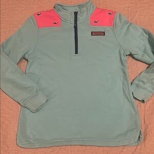 Vineyard Vines Mint and Pink Pullover